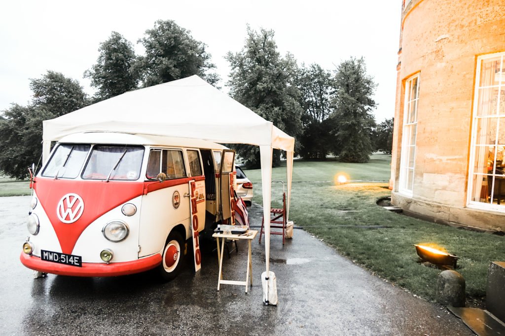 VW Camper Photo Booth Rudding Park Hotel VW Camperbooth on a rainy day