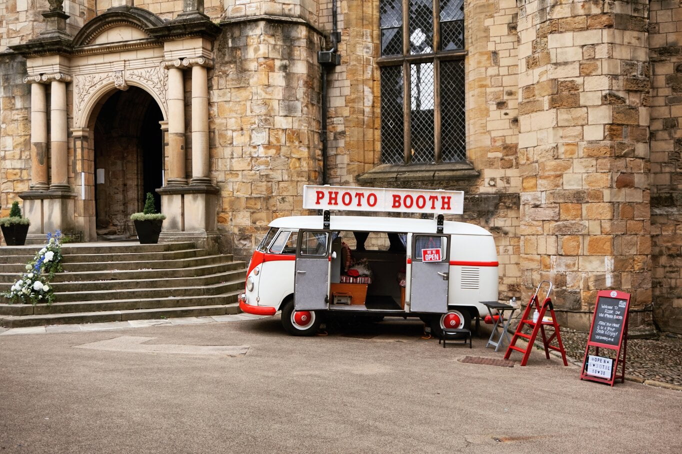VW Photo Booth VW Campervan Photo Booth Outside Durham Castle