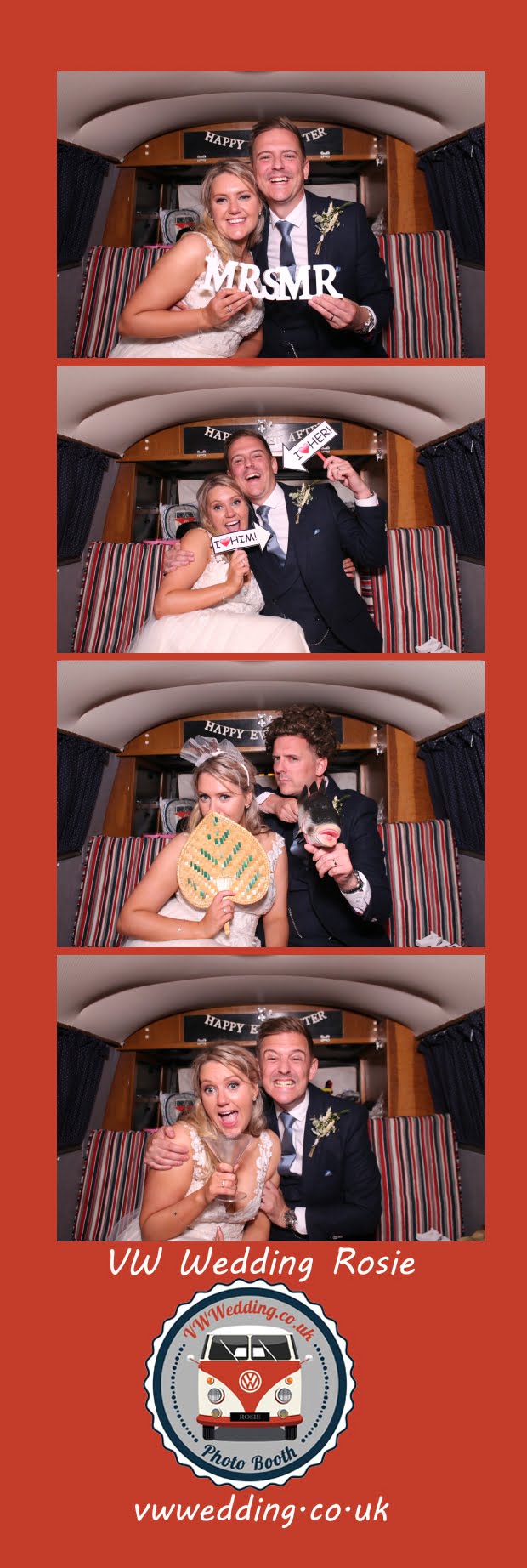 bride and groom wedding photo booth strip