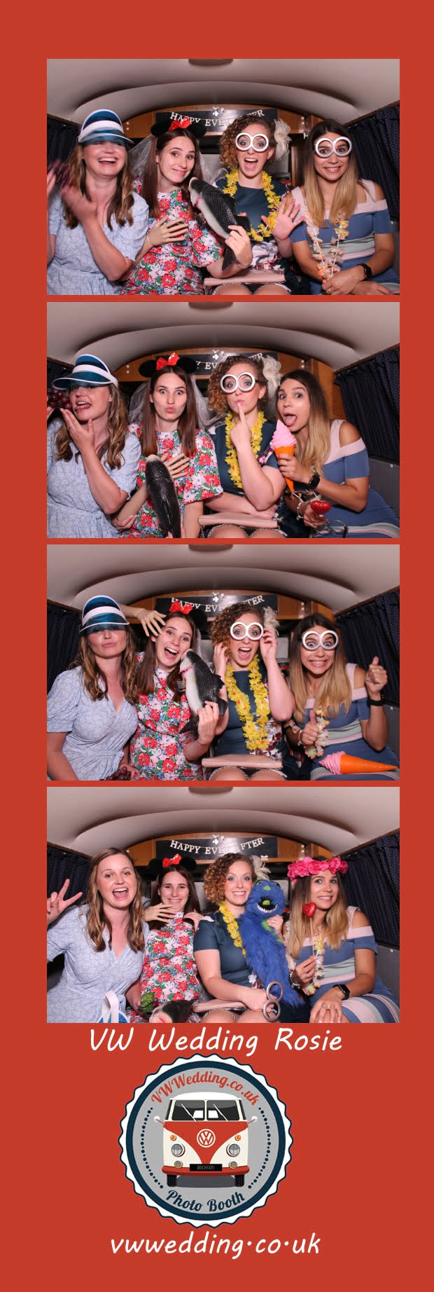 Vintage VW Photobooth Photo Strip With Props