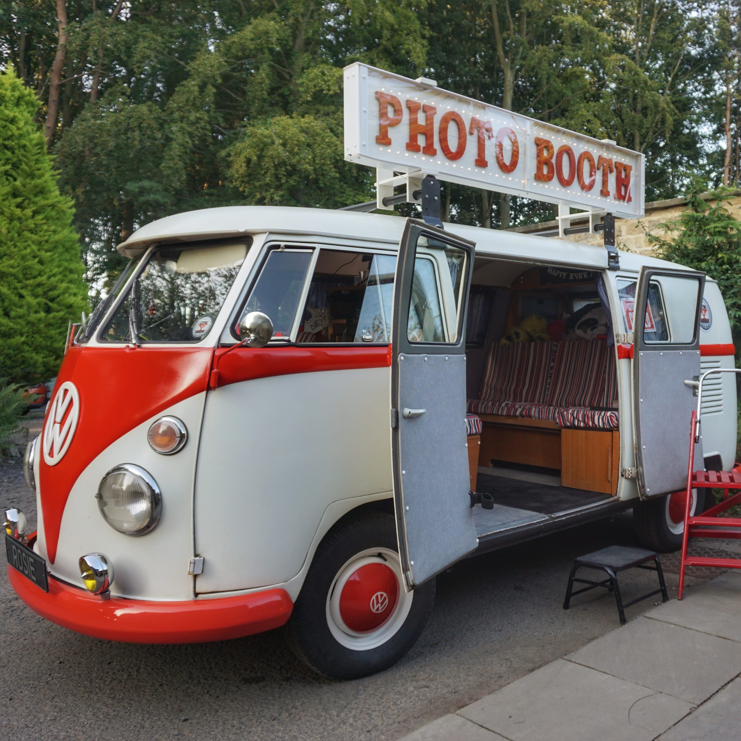 open-air vw campervan photo booth